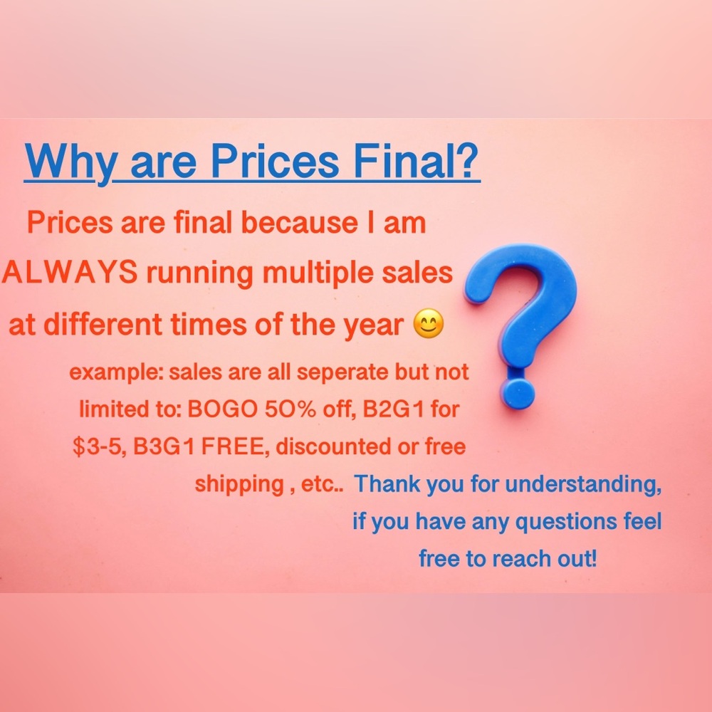 FINAL PRICES = SAVINGS FOR YOU 💰